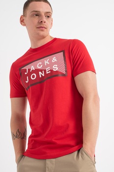 Jack&Jones, Tricou slim fit din amestec de bumbac organic Shawn, Rosu