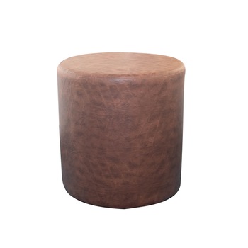 Taburet DENVER Rotund Chill, piele ecologica maro, 43x45 cm Taburet DENVER Rotund Chill, piele ecologica maro, 43x45 cm