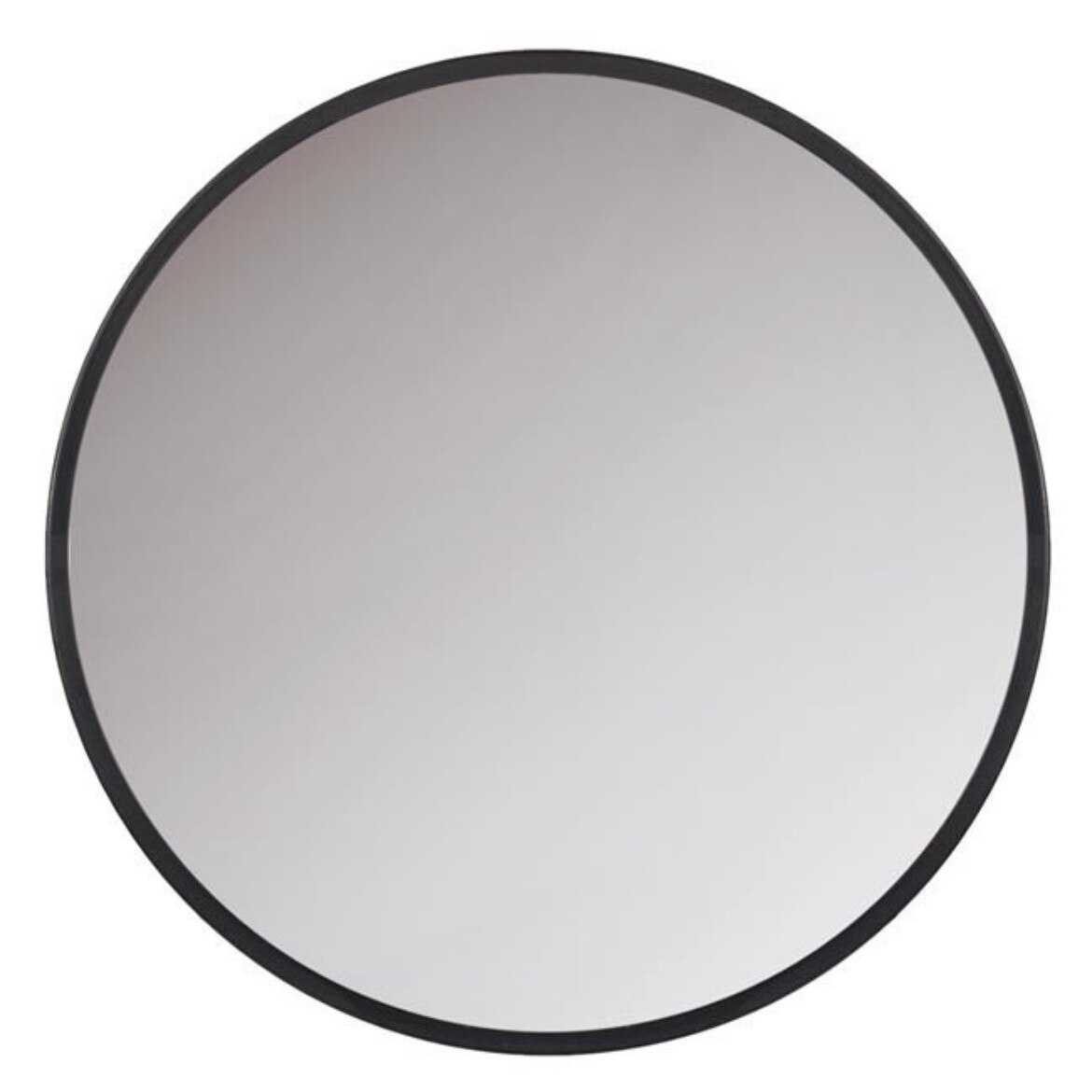 Oglinda rotunda suspendabila cu cadru metalic de culoare neagra, stil industrial,40 cm