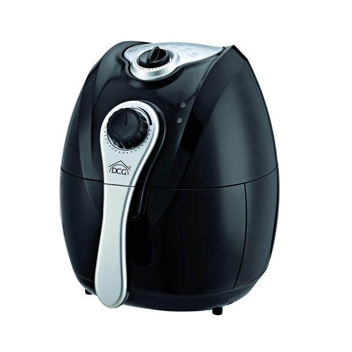 DCG forrólevegős sütő, FR3503N, 3.2 liter, 80 - 100 fok, állítható termosztát, időzítő, túlmelegedés elleni védelem, 1300 W, fekete/szürke