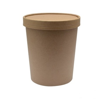 Set boluri din carton Natur cu Capac pentru Supa 25 buc/set, Ø 98 X 100 mm / 470cc Set boluri din carton Natur cu Capac pentru Supa 25 buc/set, Ø 98 X 100 mm / 470cc