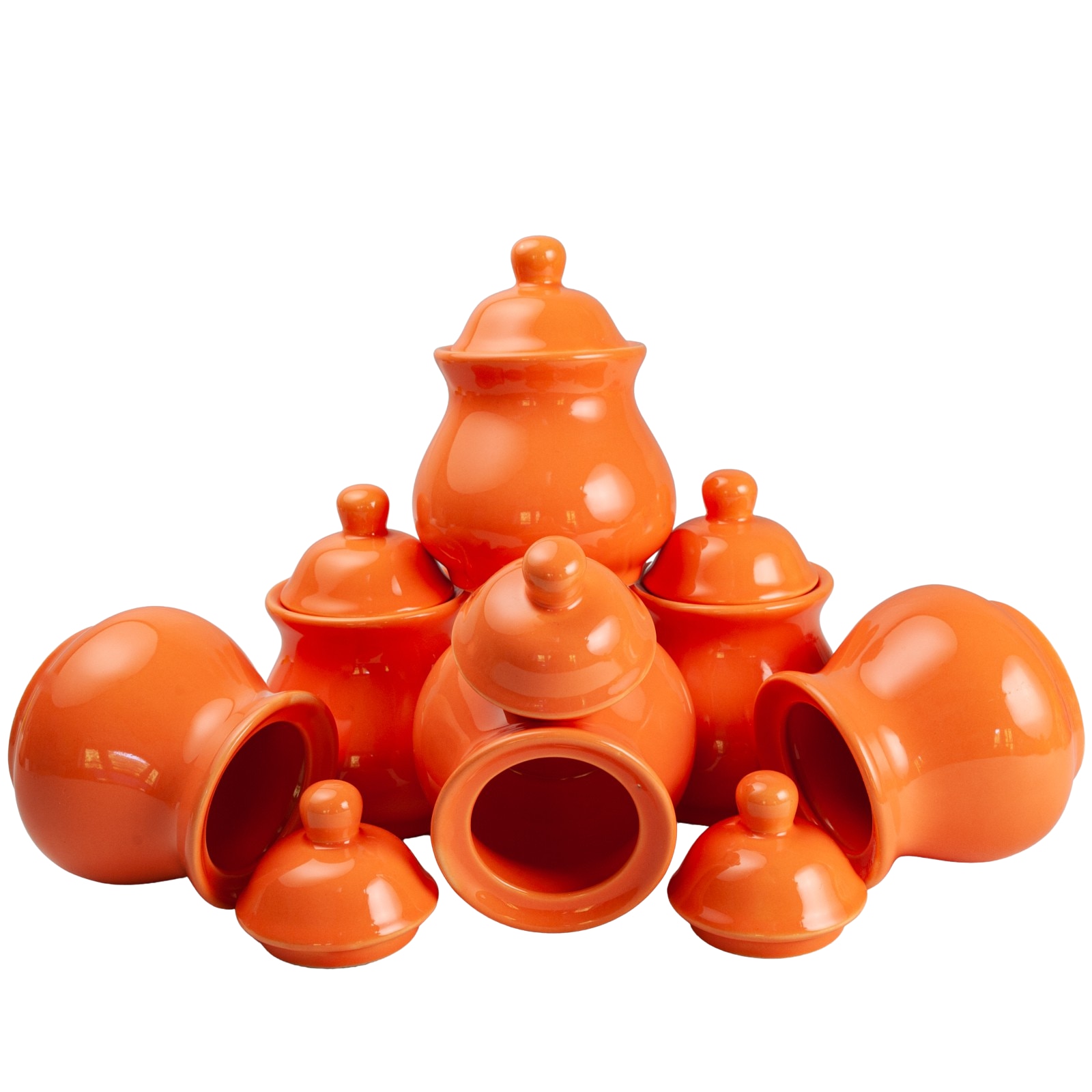 Set 6 cutii depozitare zahar, Cesiro, 280 ml, Portocaliu Tropical