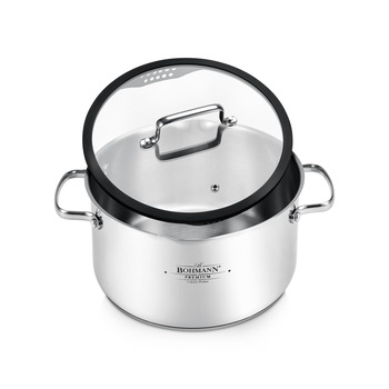 Oala Bohmann Premium inox 18/10, 20CM, 3.5L, Inductie Oala Bohmann Premium inox 18/10, 20CM, 3.5L, Inductie