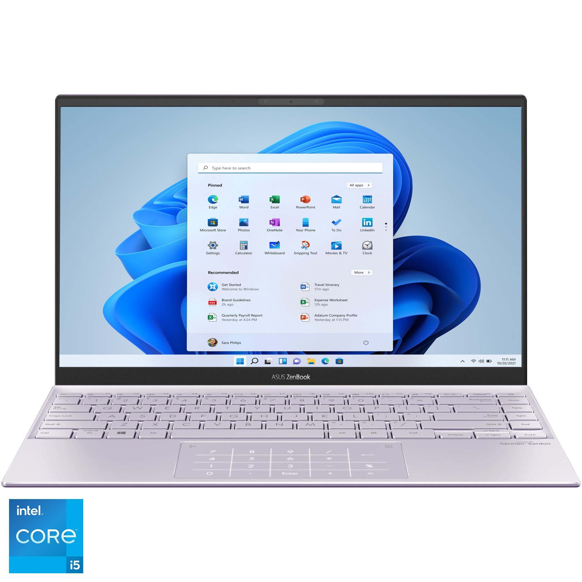 Laptop ultraportabil ASUS Zenbook 14 UX425EA cu procesor Intel® Core™ i5-1135G7, 14