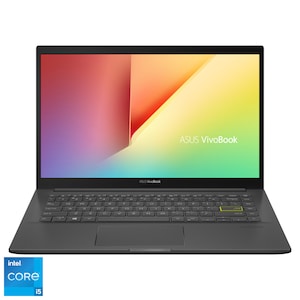 Laptop ultraportabil ASUS VivoBook 14 K413EA cu procesor Intel® Core™ i5-1135G7, 14", Full HD, 8GB, 512GB SSD, Intel Iris Xᵉ Graphics, No OS, Indie Black