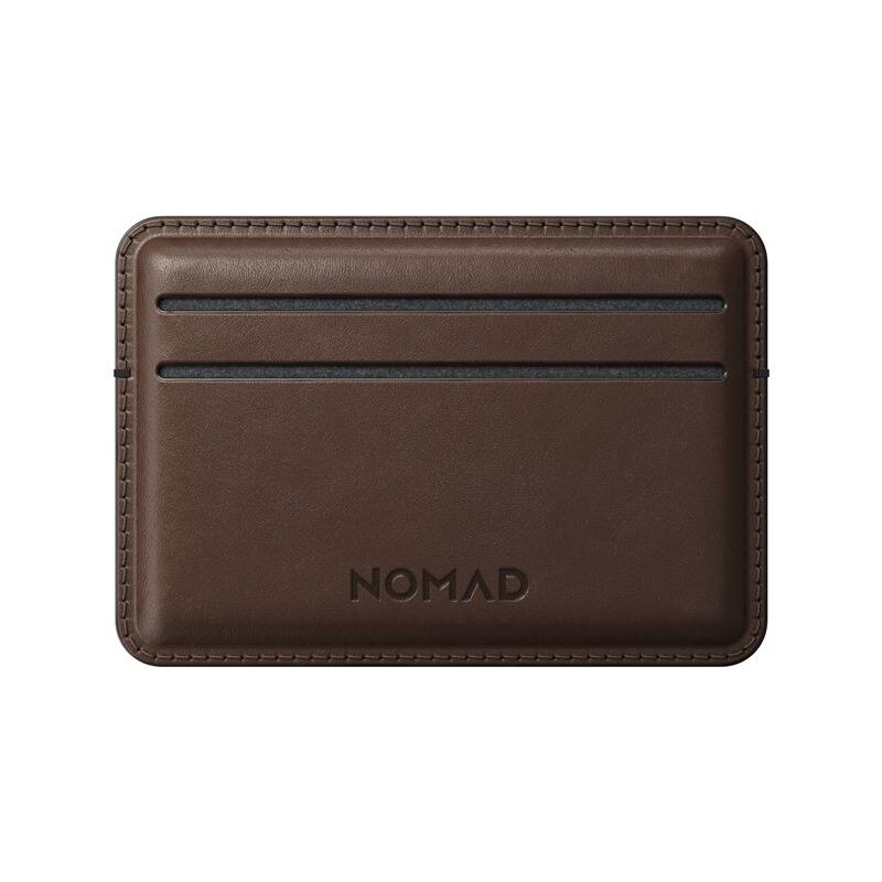 Portofel din piele naturala pentru carduri NOMAD Card Wallet, 4 compartimente, Maro