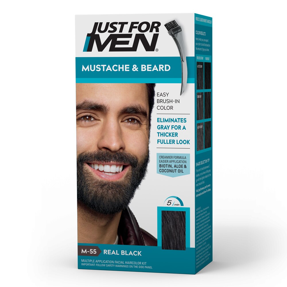 Vopsea pentru barba si mustata, Just For Men, Real Black, 14 ml