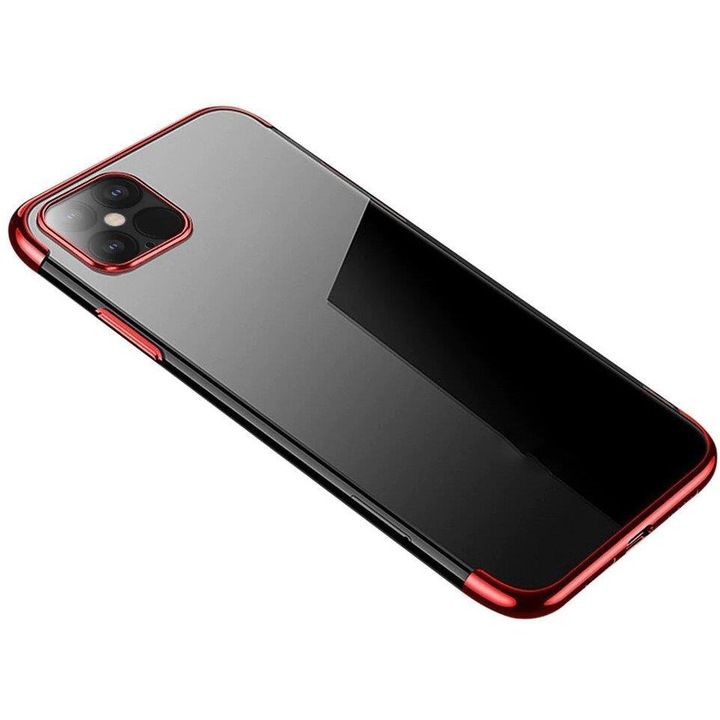 Калъф Clear Color Case, за Samsung Galaxy S21+ 5G (S21 Plus 5G), червен