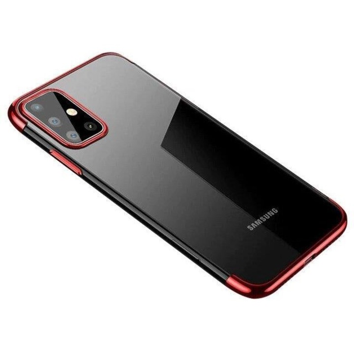 Калъф Clear Color Case, за Samsung Galaxy A72 4G, червен