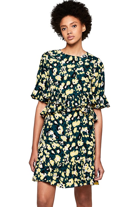 Rochie Find de dama, maneci crete, imprimeu animal, multicolor