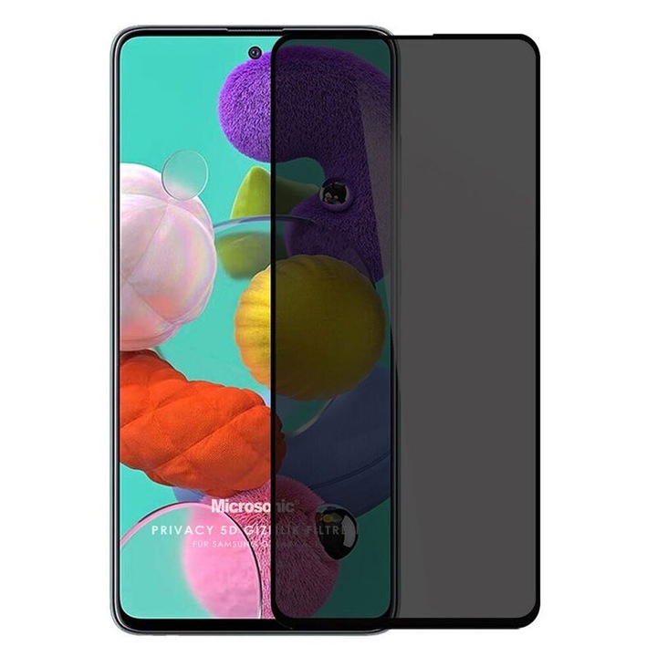 Adatvédelmi prémium védőfólia kompatibilis a Xiaomi Redmi Note 9s / Note 9 Pro / Poco X3 NFC-vel, Full Glue, fekete