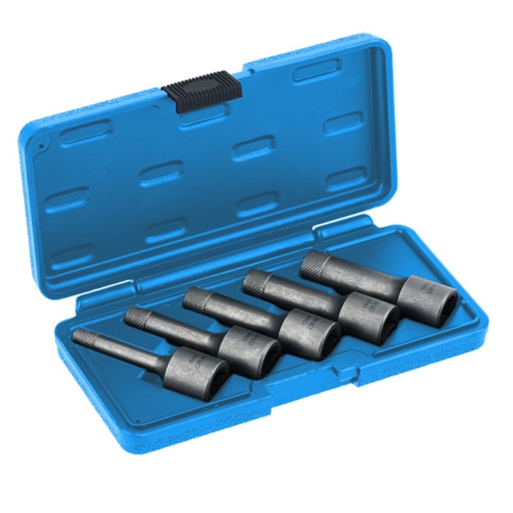 Extractor suruburi rupte, Hogert, 1/2", 8-16 mm, 5 piese