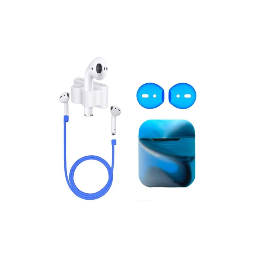 Set 4 piese pentru casti AirPods, Navy