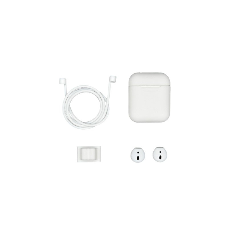Set 4 piese Bibilel pentru casti AirPods, Alb