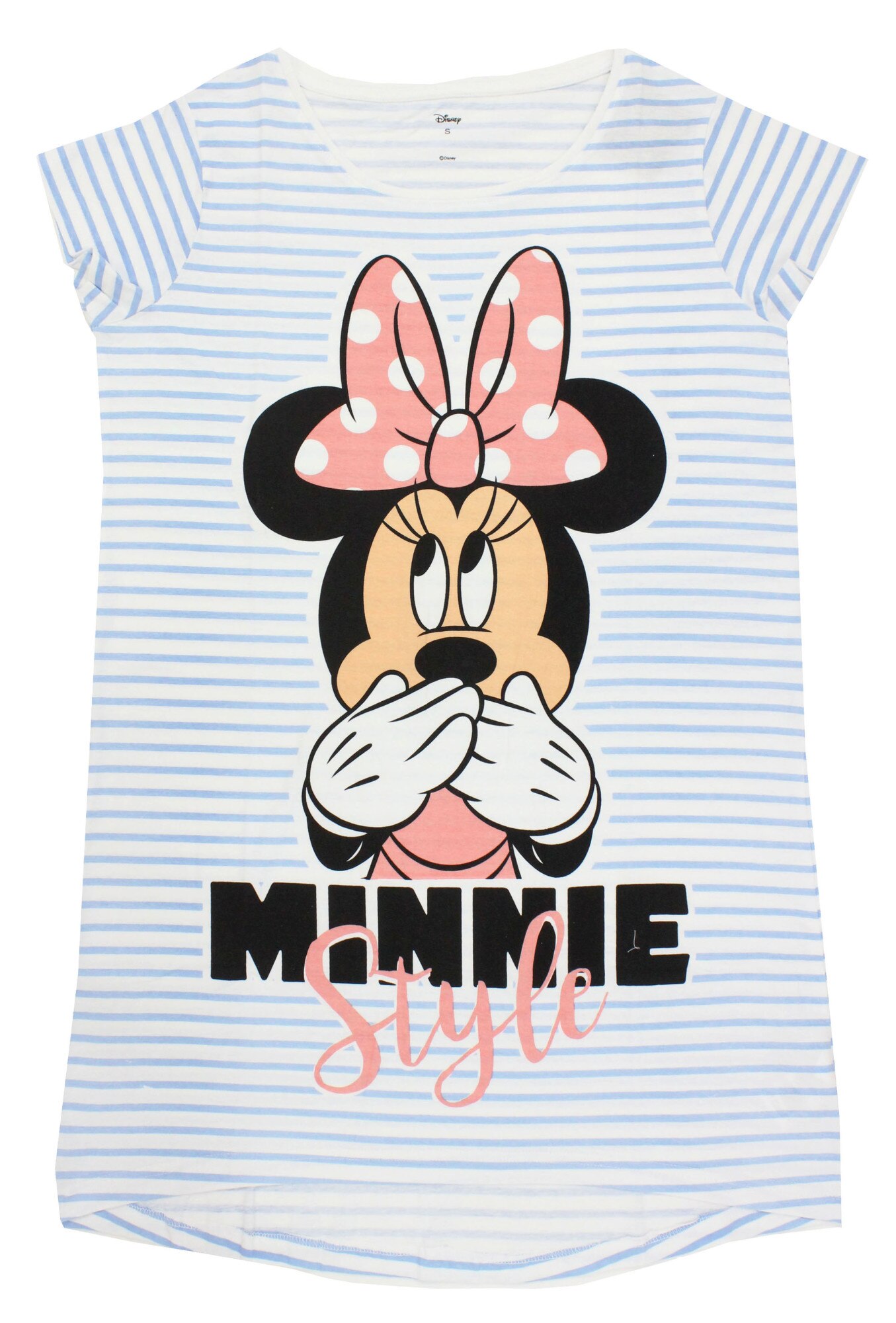 Tricou adulti, bumbac, Minnie Mouse, asimetric, alb