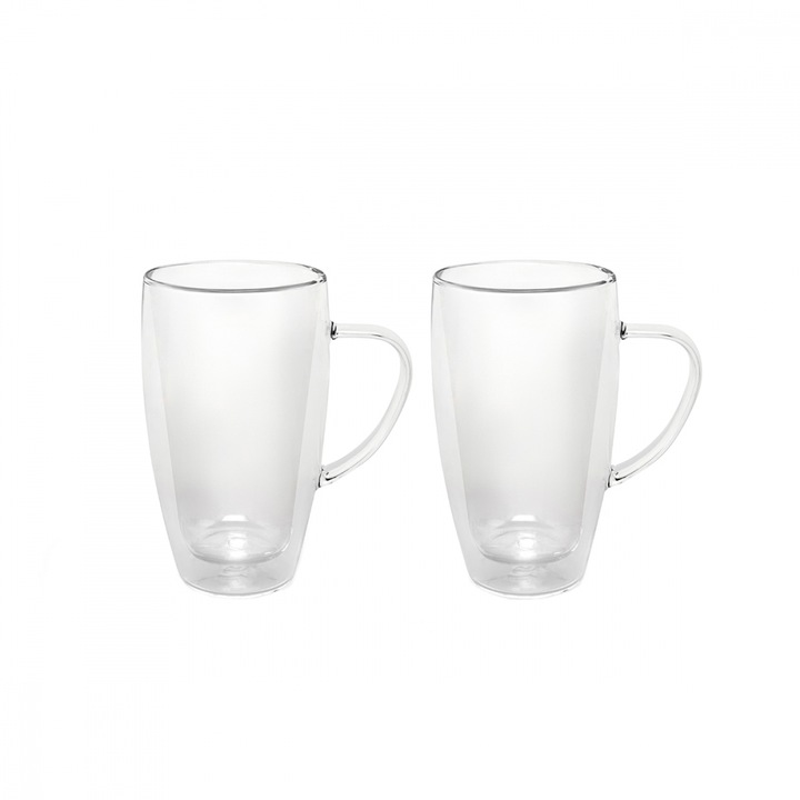 Set 2 cani termice Bredemeijer, Sticla, 295ML, Pereti Dubli