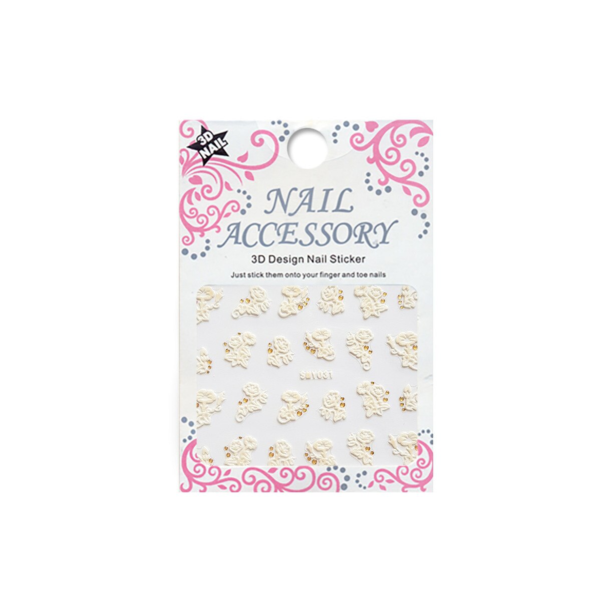 Sticker cu efect acrilic, MoonbasaNails, SMY031-WG, Multicolor