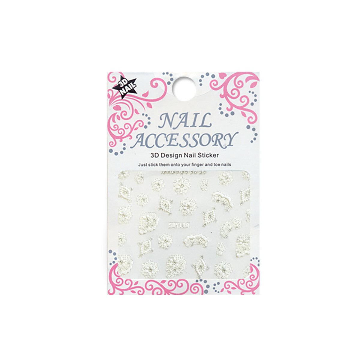 Sticker cu efect acrilic, MoonbasaNails, SMY158-WS, Multicolor