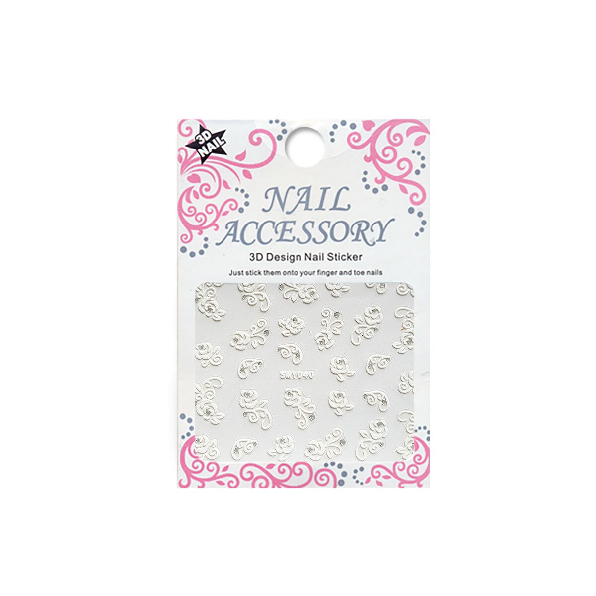Sticker cu efect acrilic, MoonbasaNails, SMY040-WS, Multicolor