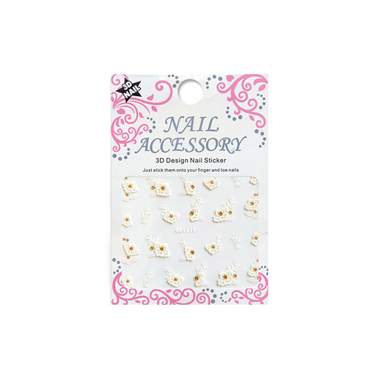 Sticker cu efect acrilic, MoonbasaNails, SMY219WG, Multicolor