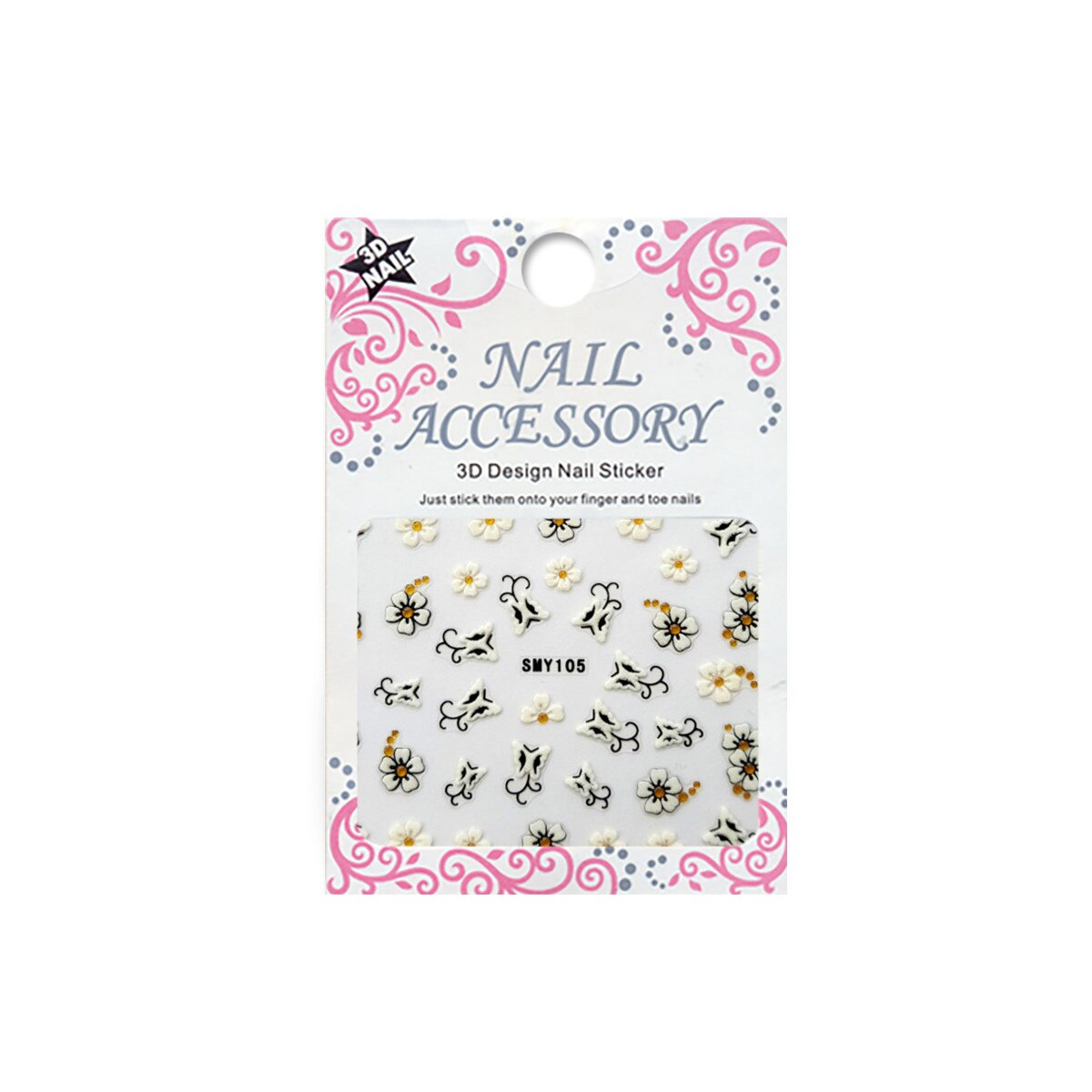 Sticker cu efect acrilic, MoonbasaNails, SMY105BG, Multicolor