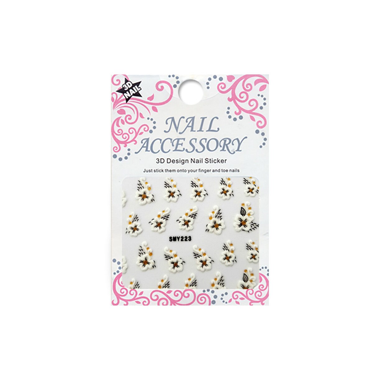 Sticker cu efect acrilic, MoonbasaNails, SMY223BG, Multicolor