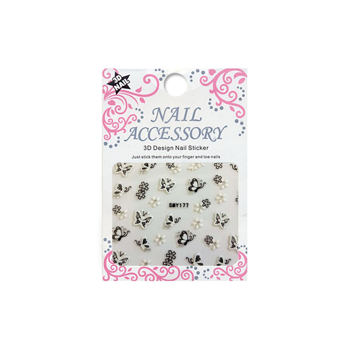Sticker cu efect acrilic, MoonbasaNails, SMY177BS, Multicolor