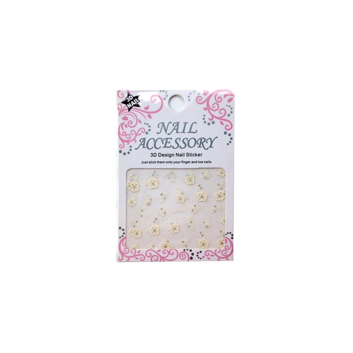Sticker cu efect acrilic, MoonbasaNails, SMY218WS, Multicolor
