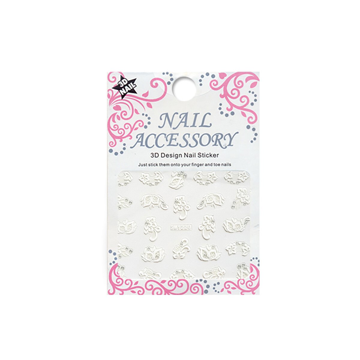 Sticker cu efect acrilic, MoonbasaNails, SMY220-WS, Multicolor