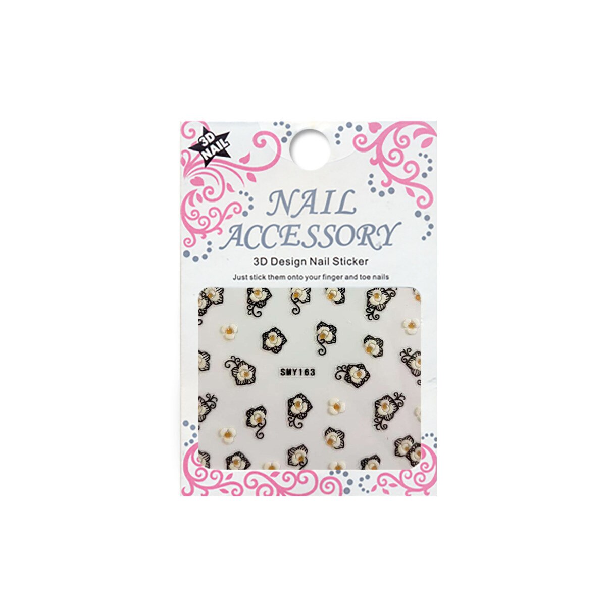 Sticker cu efect acrilic, MoonbasaNails, SMY163BG, Multicolor