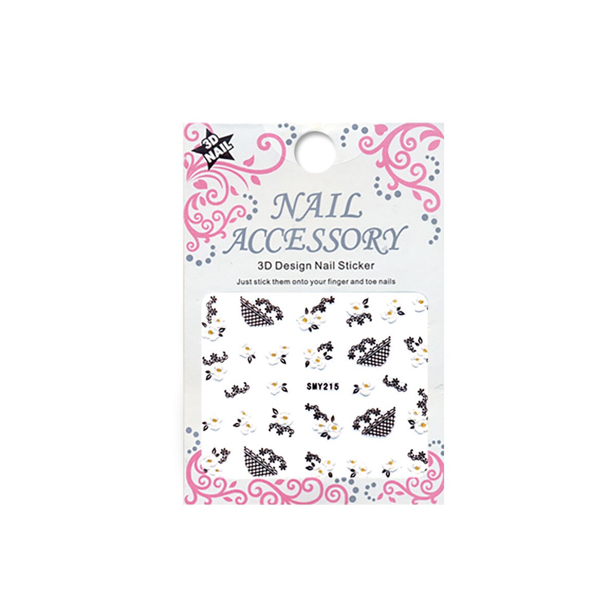 Sticker cu efect acrilic, MoonbasaNails, SMY215BG, Multicolor