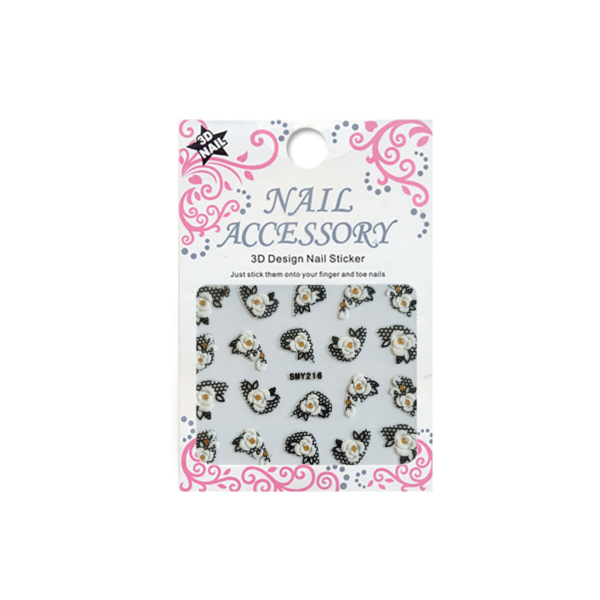 Sticker cu efect acrilic, MoonbasaNails, SMY216BG, Multicolor