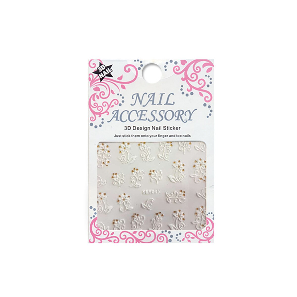 Sticker cu efect acrilic, MoonbasaNails, SMY035WG, Multicolor