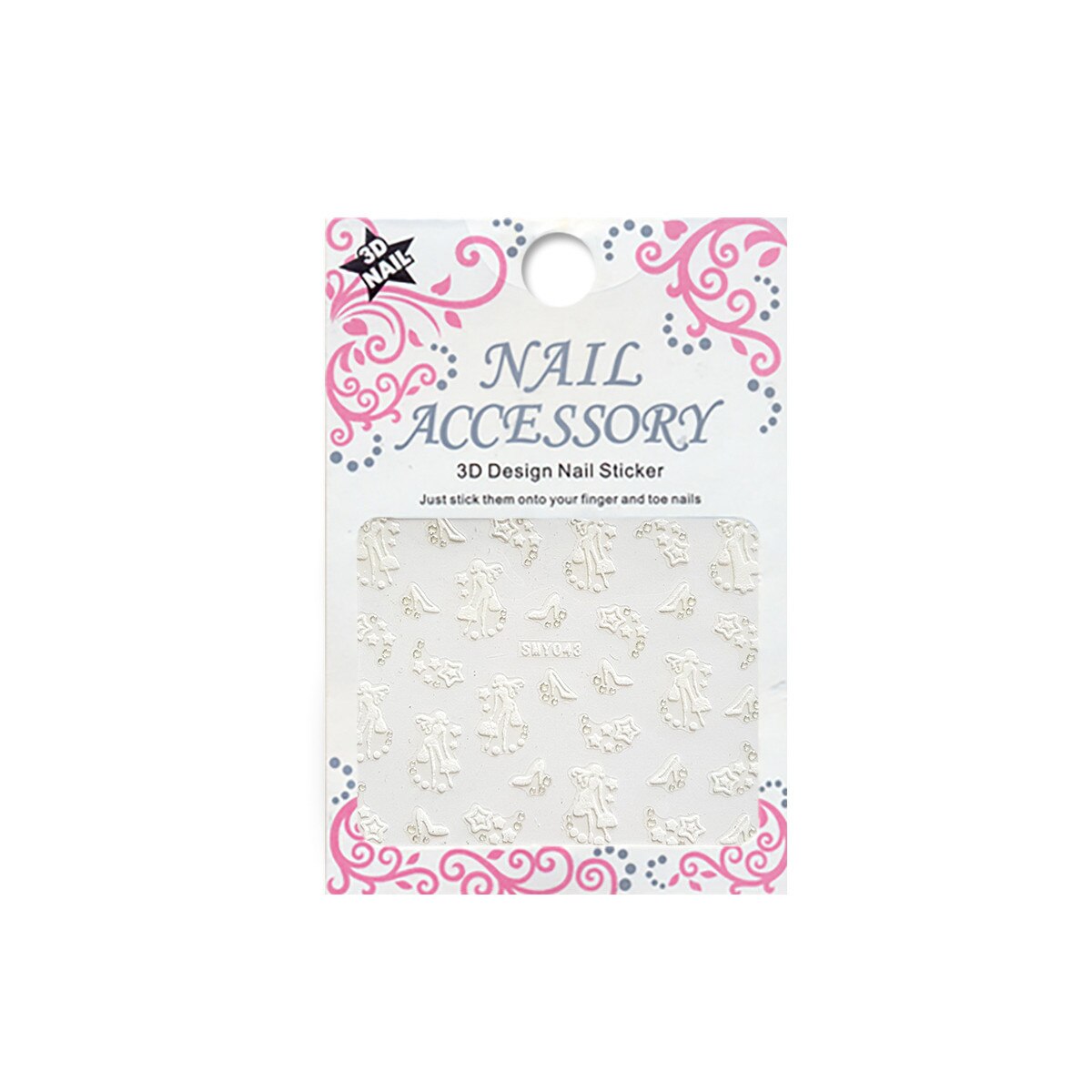 Sticker cu efect acrilic, MoonbasaNails, SMY043-WS, Multicolor