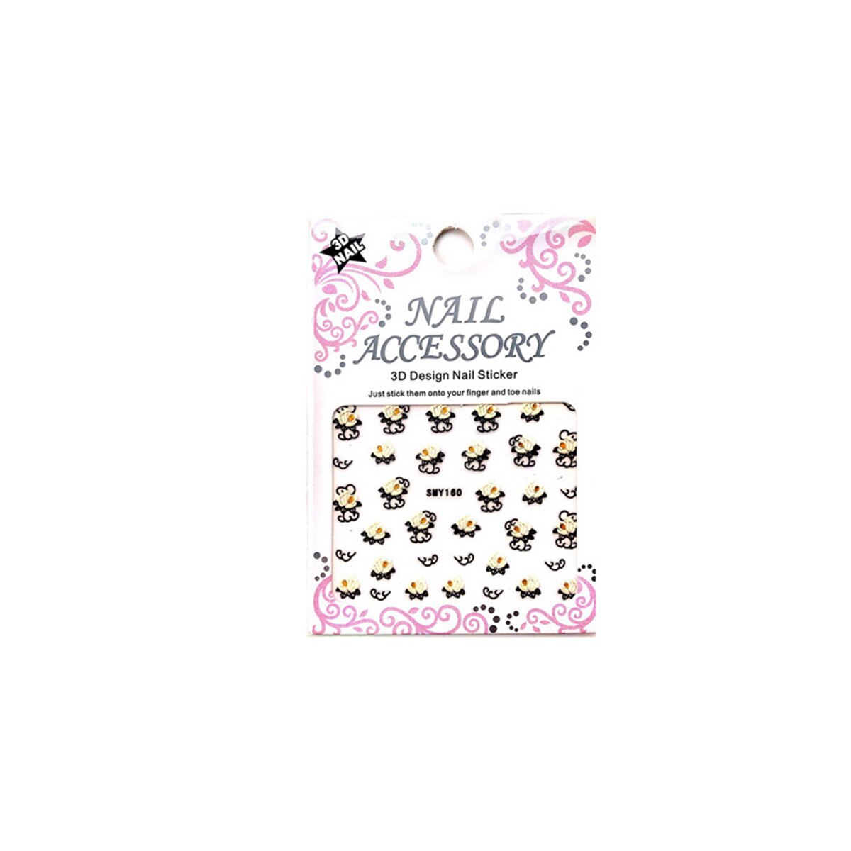 Sticker cu efect acrilic, MoonbasaNails, SMY160BG, Multicolor