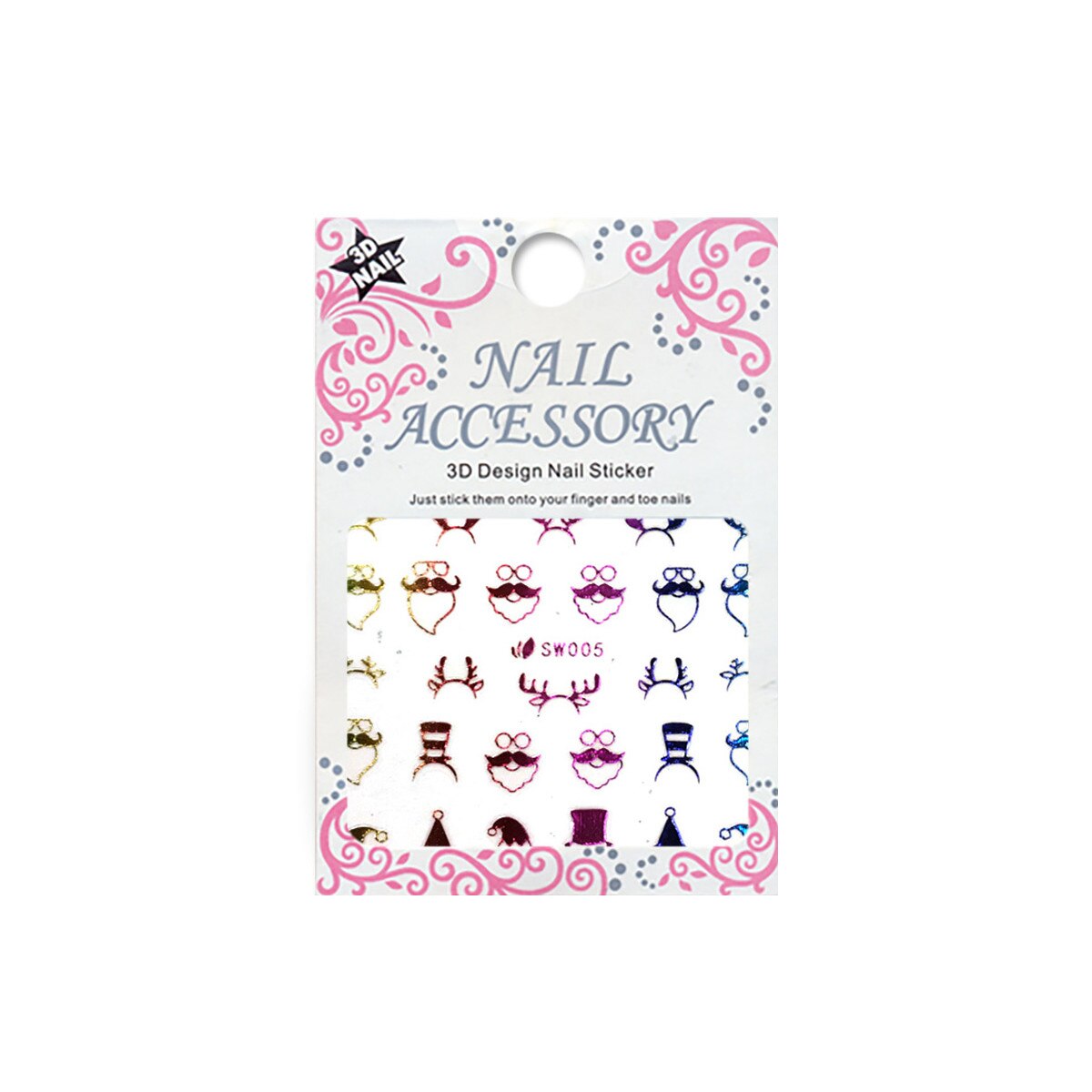 Sticker cu efect acrilic, MoonbasaNails, SW005, Multicolor