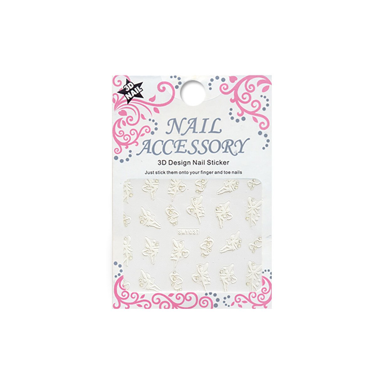 Sticker cu efect acrilic, MoonbasaNails, SMY037-WS, Multicolor