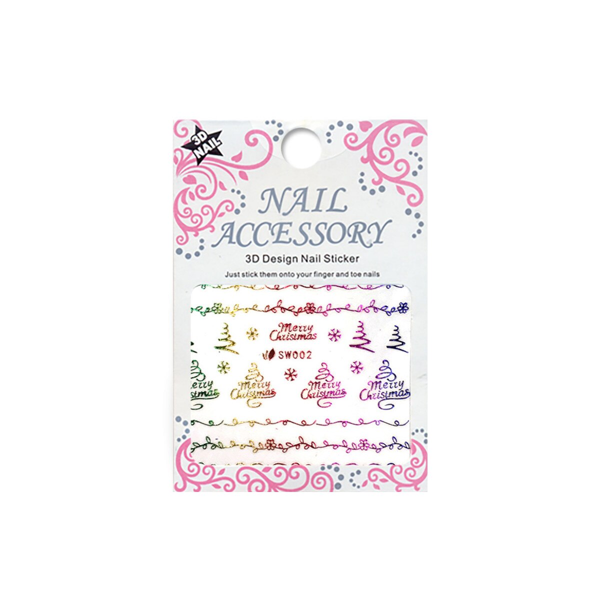 Sticker cu efect acrilic, MoonbasaNails, SW002, Multicolor