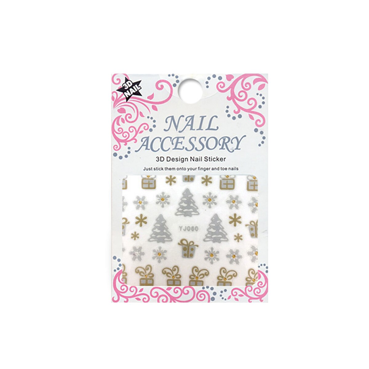 Sticker cu efect acrilic, MoonbasaNails, YJ060, Multicolor