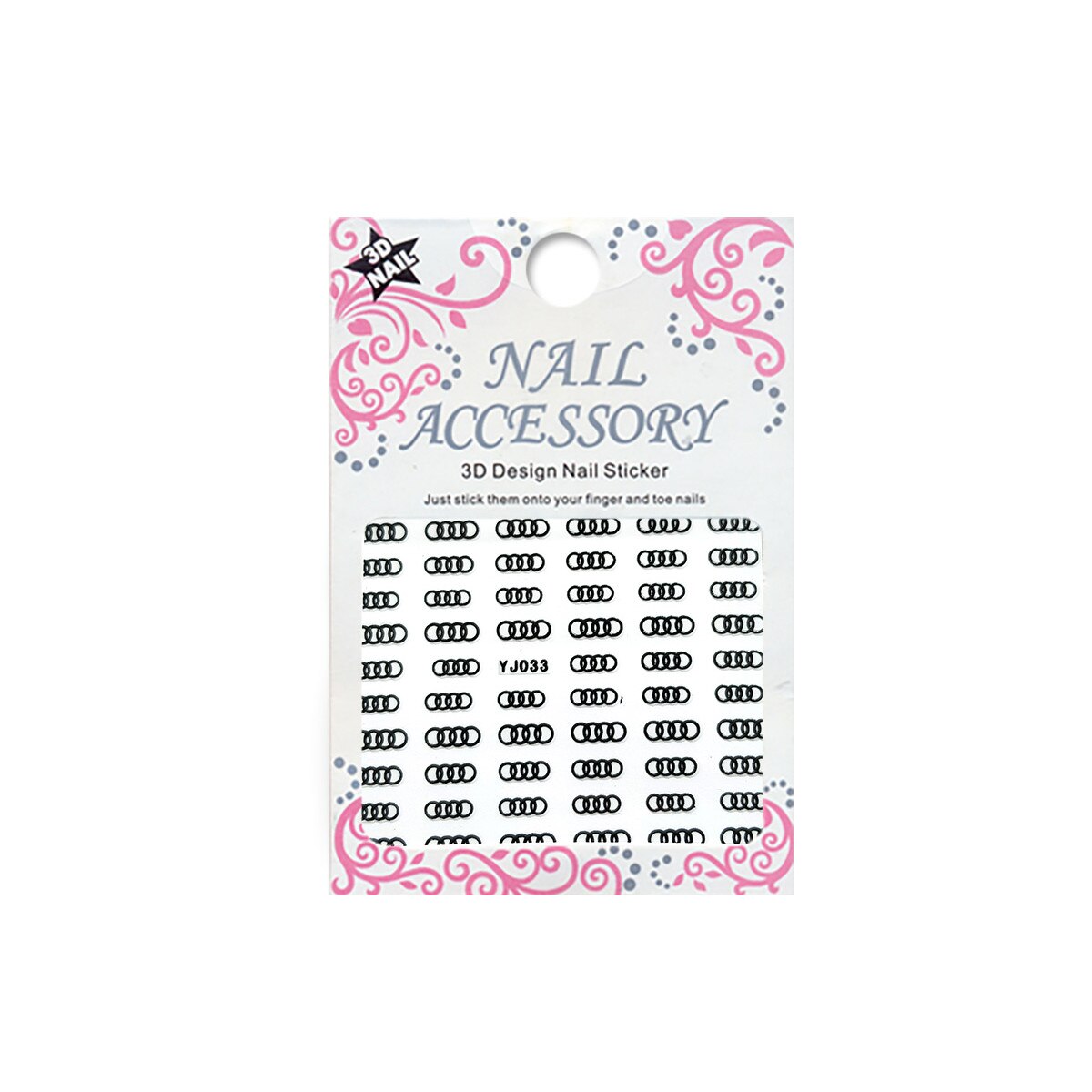Sticker cu efect acrilic, MoonbasaNails, YJ033-B, Multicolor