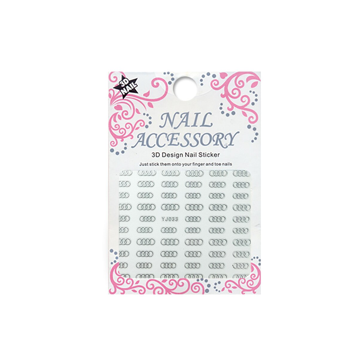 Sticker cu efect acrilic, MoonbasaNails, YJ033-S, Multicolor