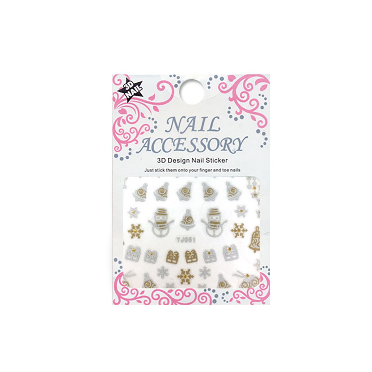 Sticker cu efect acrilic, MoonbasaNails, YJ051, Multicolor