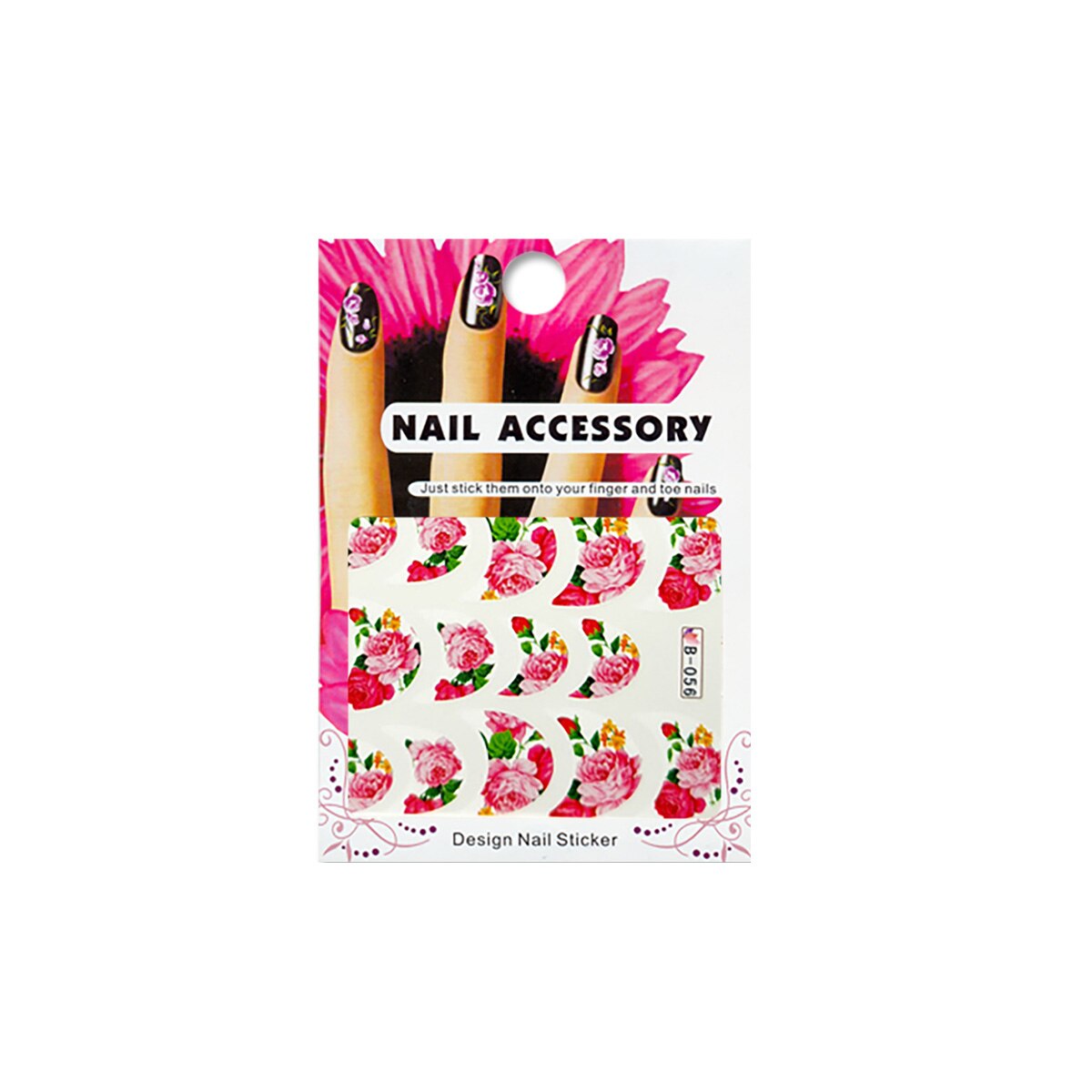 Sticker cu efect acrilic, MoonbasaNails, B-056, Multicolor