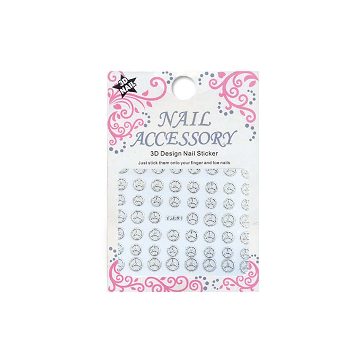 Sticker cu efect acrilic, MoonbasaNails, YJ031-S, Multicolor