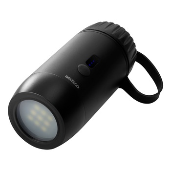 Power bank waterproof DELTACO - 15.000mAh, in/out USB-C, out USB-A, lanterna LED si semnal de urgenta SOS, IP67, negru Power bank waterproof DELTACO - 15.000mAh, in/out USB-C, out USB-A, lanterna LED si semnal de urgenta SOS, IP67, negru
