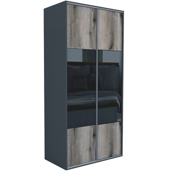 Dressing Genarom LEX A, Gri / Stejar Monastery / Negru Lucios M, 120 x 240 x 66 cm Dressing Genarom LEX A, Gri / Stejar Monastery / Negru Lucios M, 120 x 240 x 66 cm