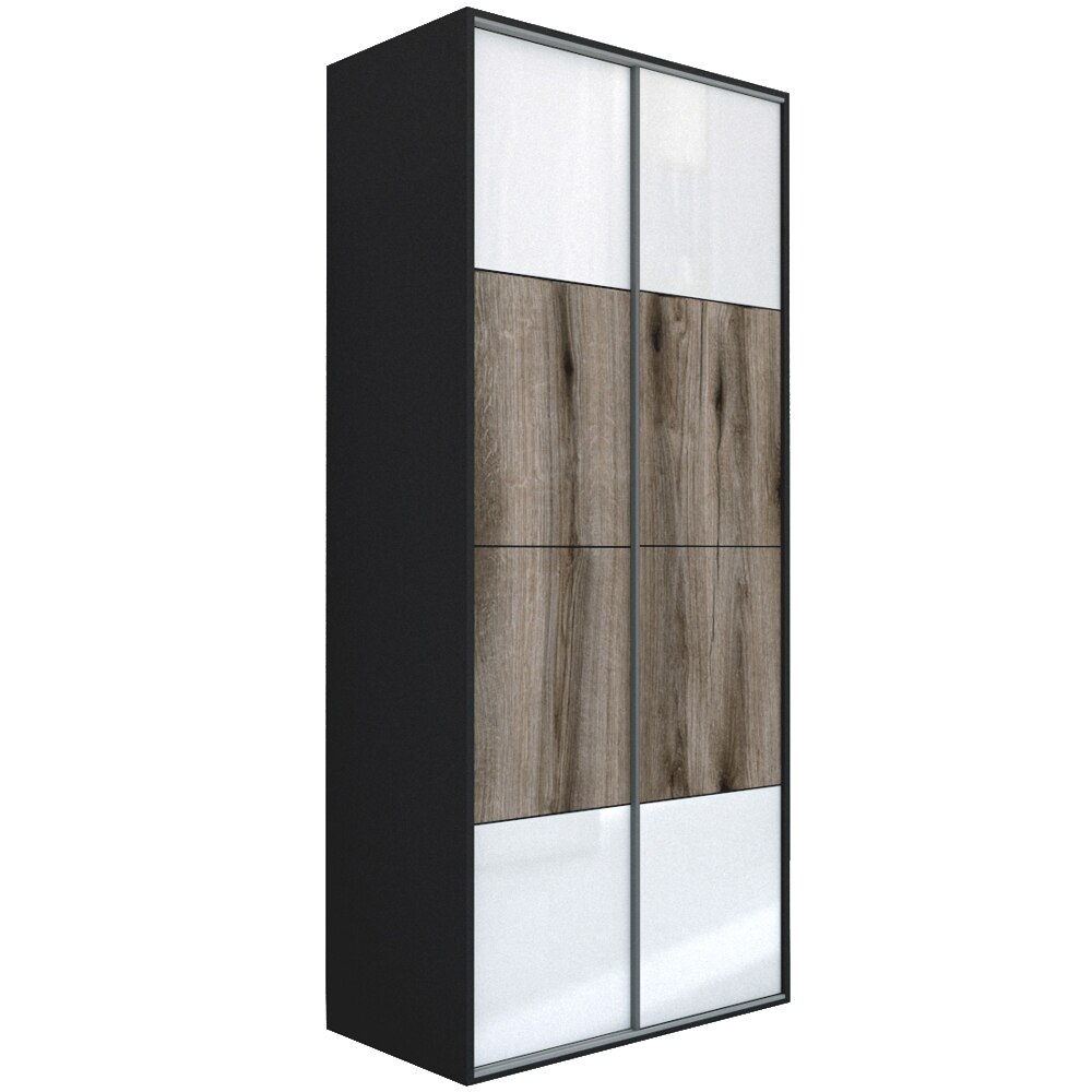 Dressing Genarom LEX D, Gri / Gri Lucios / Stejar Monastery M, 120 x 240 x 66 cm