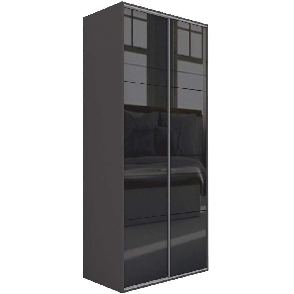 Dressing Genarom LEX A, Gri / Negru Lucios, 120 x 240 x 66 cm