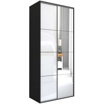 Dressing Genarom LEX A, Gri / Gri Lucios / Oglinda L, 120 x 240 x 66 cm Dressing Genarom LEX A, Gri / Gri Lucios / Oglinda L, 120 x 240 x 66 cm