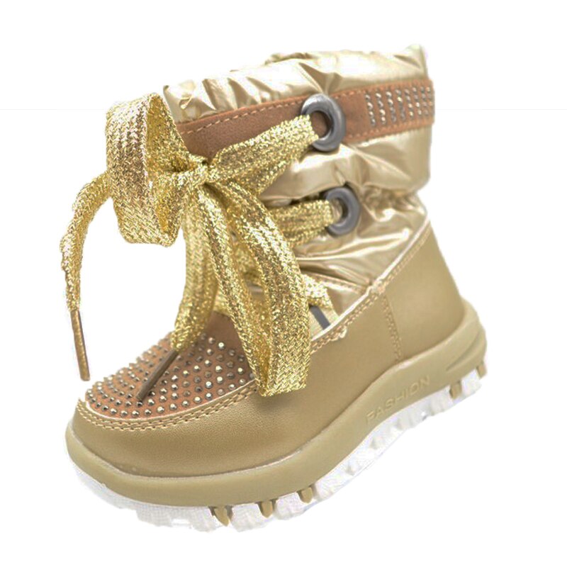 Cizme imblanite pentru fete pentru fete Bessky TJ9273-3-22, Auriu 64493